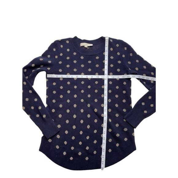 LOFT Blue Gold Crew Neck‎ Wool Blend Sweater XS - Picture 2 of 6